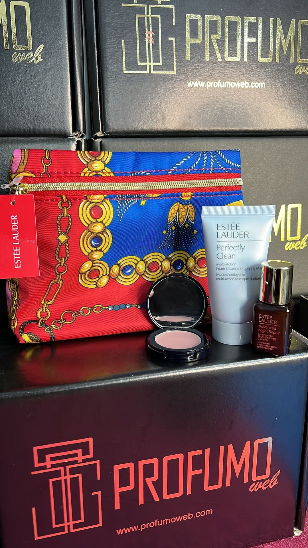 Pochette Estee Lauder Rossa 4pz Tester - Profumo Web