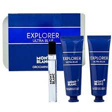 Cofanetto uomo MONTBLANC EXPLORER ULTRA BLUE Grooming scontato profumoweb