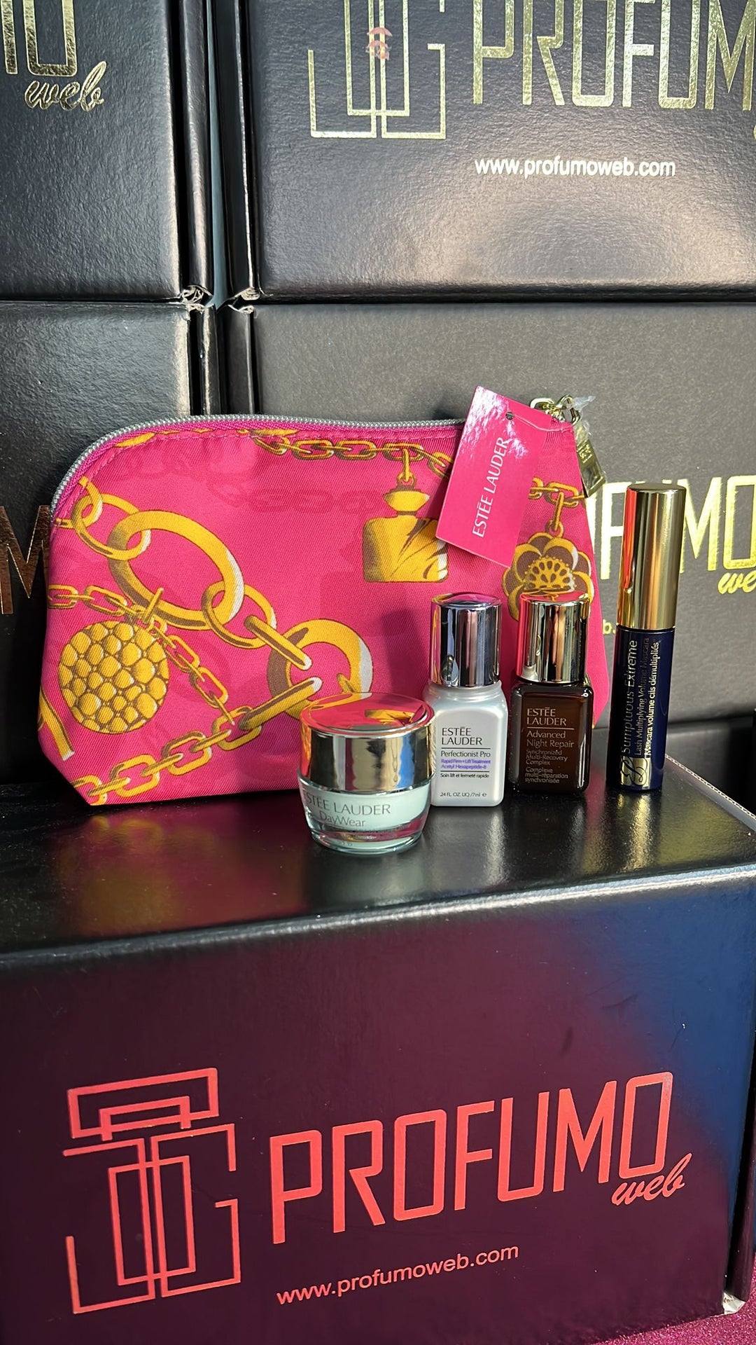 Pochette Estee Lauder Fuscia 4pz Tester - Profumo Web